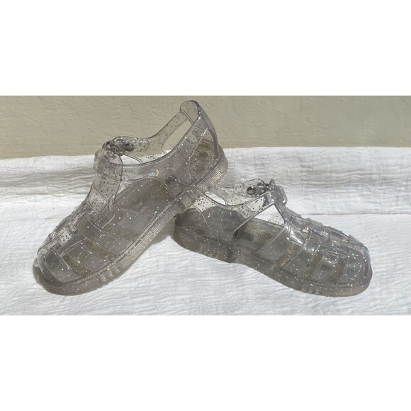 Baby GAP Clear Sparkle Jelly FSHMN Shoes Closed Toe Sandals -Girl’s -Size 10 T - Picture 2 of 9